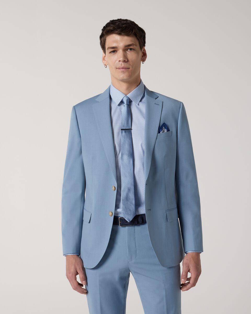 Wool Blend Tailored Jacket, Chalk Blue, hi-res